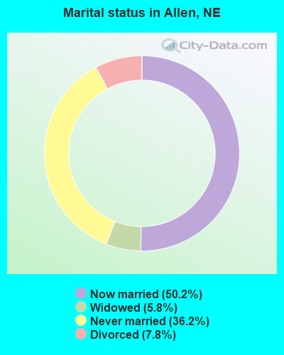 Marital status in Allen, NE