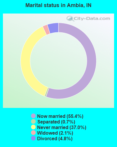 Marital status in Ambia, IN