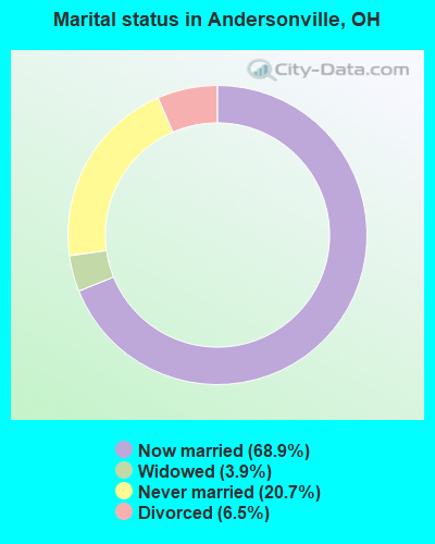 Marital status in Andersonville, OH