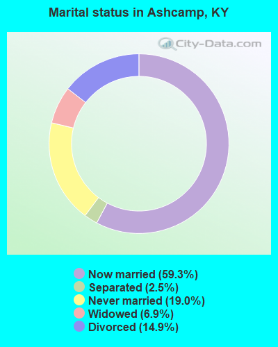 Marital status in Ashcamp, KY