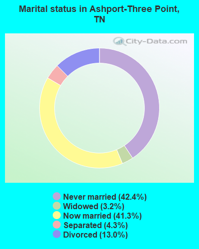 Marital status in Ashport-Three Point, TN