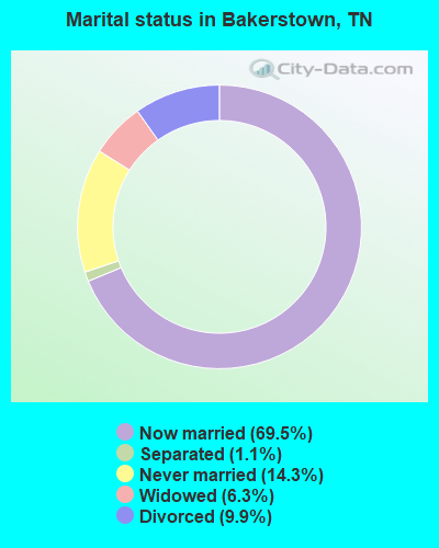 Marital status in Bakerstown, TN