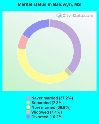 Marital status in Baldwyn, MS