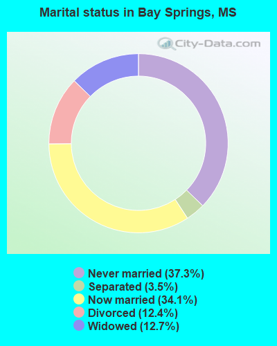 Marital status in Bay Springs, MS