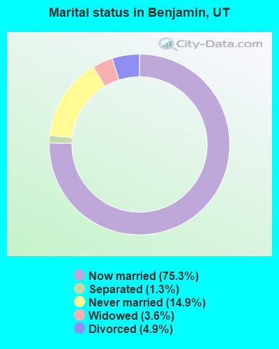 Marital status in Benjamin, UT