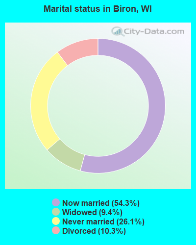 Marital status in Biron, WI