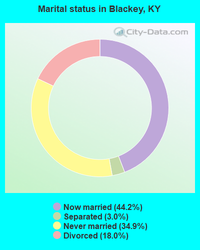 Marital status in Blackey, KY
