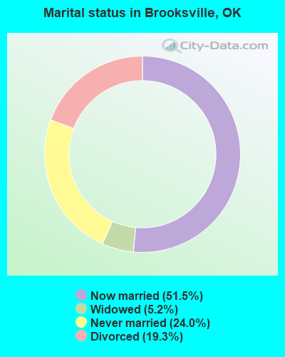 Marital status in Brooksville, OK