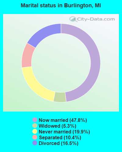 Marital status in Burlington, MI