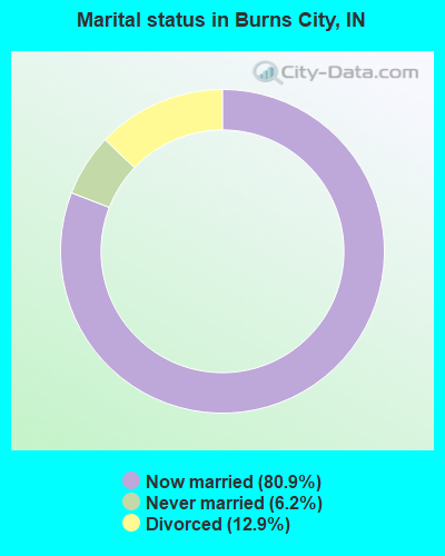 Marital status in Burns City, IN