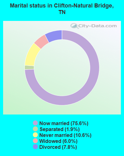 Marital status in Clifton-Natural Bridge, TN