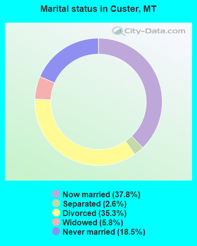 Marital status in Custer, MT