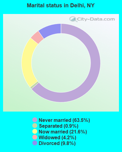 Marital status in Delhi, NY