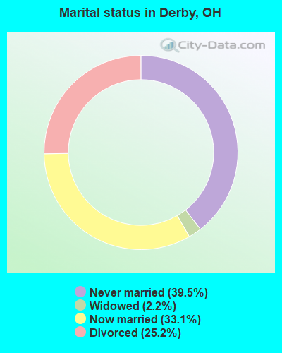 Marital status in Derby, OH