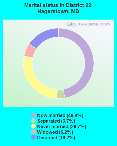 Marital status in District 22, Hagerstown, MD