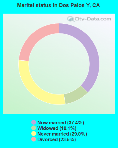 Marital status in Dos Palos Y, CA