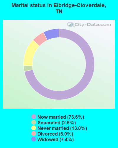 Marital status in Elbridge-Cloverdale, TN