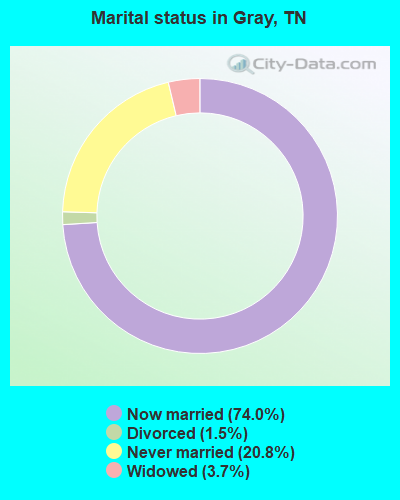 Marital status in Gray, TN