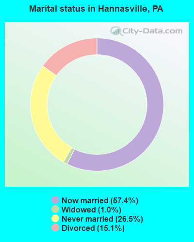 Marital status in Hannasville, PA