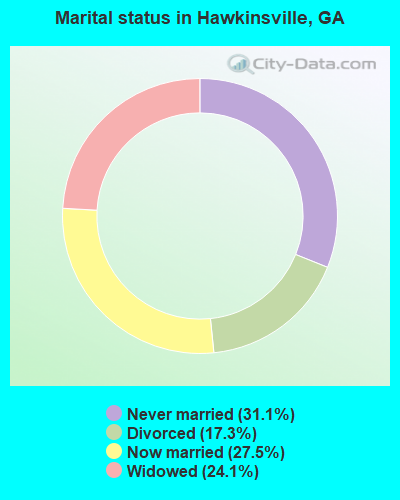 Marital status in Hawkinsville, GA