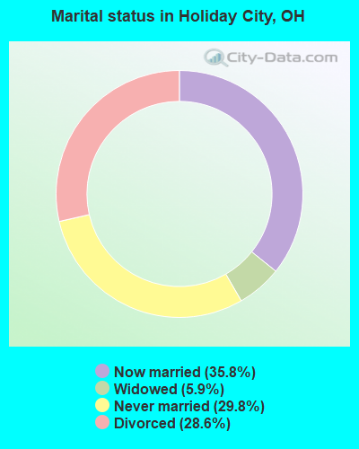 Marital status in Holiday City, OH