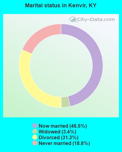 Marital status in Kenvir, KY