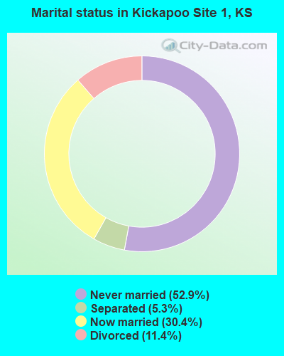 Marital status in Kickapoo Site 1, KS
