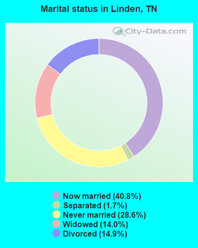 Marital status in Linden, TN