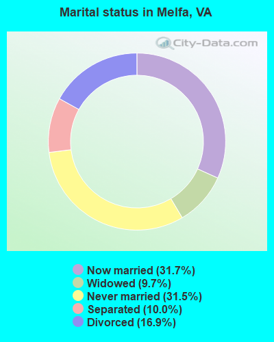 Marital status in Melfa, VA