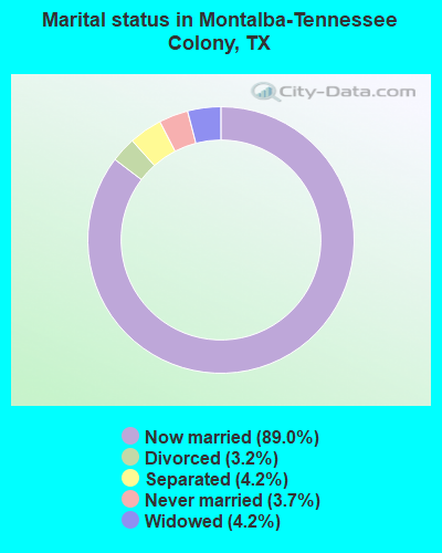 Marital status in Montalba-Tennessee Colony, TX