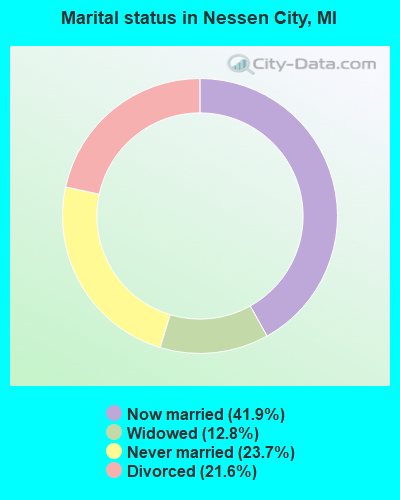 Marital status in Nessen City, MI