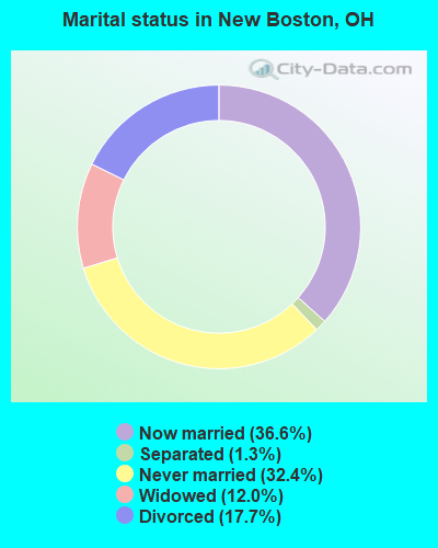 Marital status in New Boston, OH