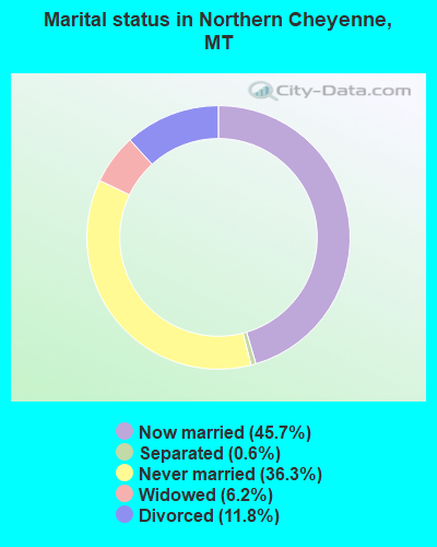 Marital status in Northern Cheyenne, MT