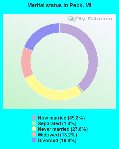 Marital status in Peck, MI