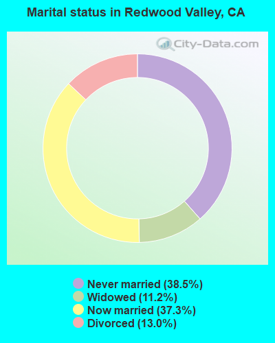 Marital status in Redwood Valley, CA