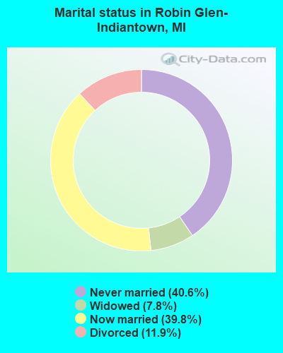 Marital status in Robin Glen-Indiantown, MI