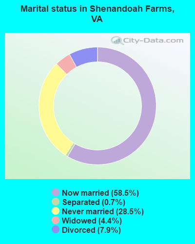 Marital status in Shenandoah Farms, VA