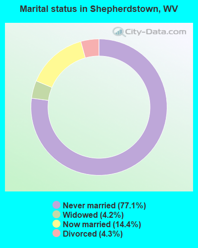 Marital status in Shepherdstown, WV