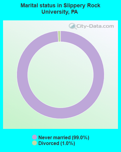 Marital status in Slippery Rock University, PA