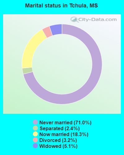 Marital status in Tchula, MS