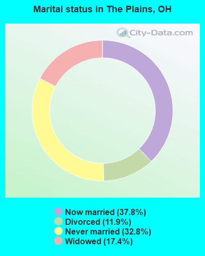 Marital status in The Plains, OH