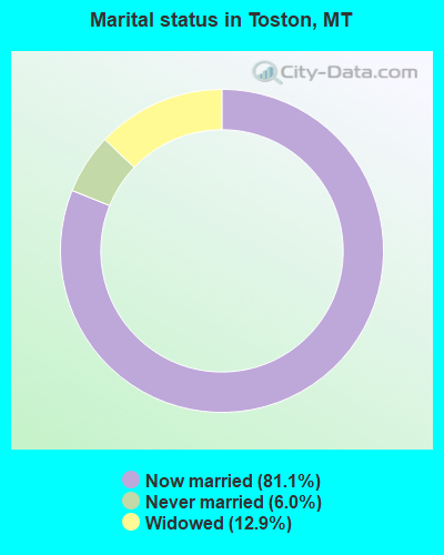 Marital status in Toston, MT