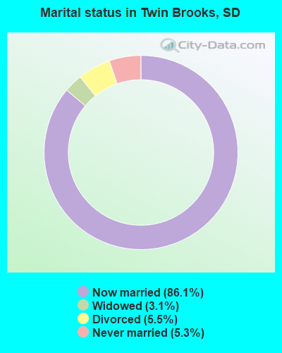 Marital status in Twin Brooks, SD