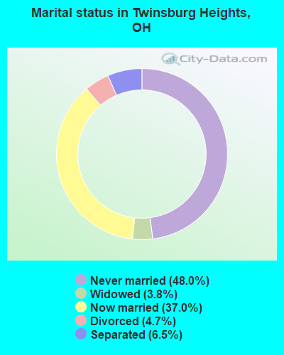 Marital status in Twinsburg Heights, OH