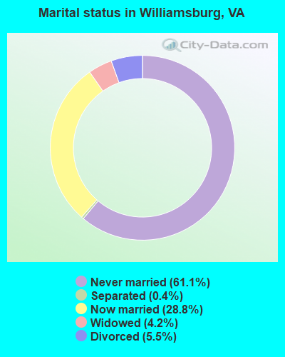 Marital status in Williamsburg, VA