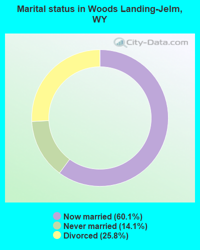 Marital status in Woods Landing-Jelm, WY