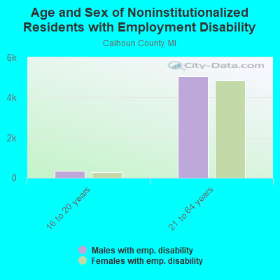 Age and Sex of Noninstitutionalized Residents with Employment Disability