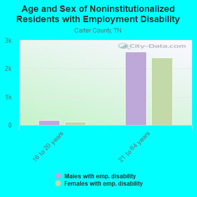 Age and Sex of Noninstitutionalized Residents with Employment Disability