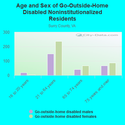 Age and Sex of Go-Outside-Home Disabled Noninstitutionalized Residents