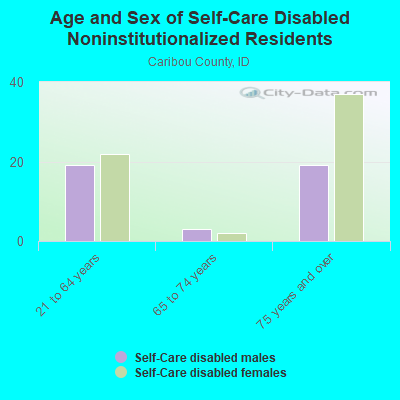 Age and Sex of Self-Care Disabled Noninstitutionalized Residents